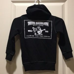NWOT True Religion Kids Zip Up Hoodie sweatshirt jacket no size tag see below